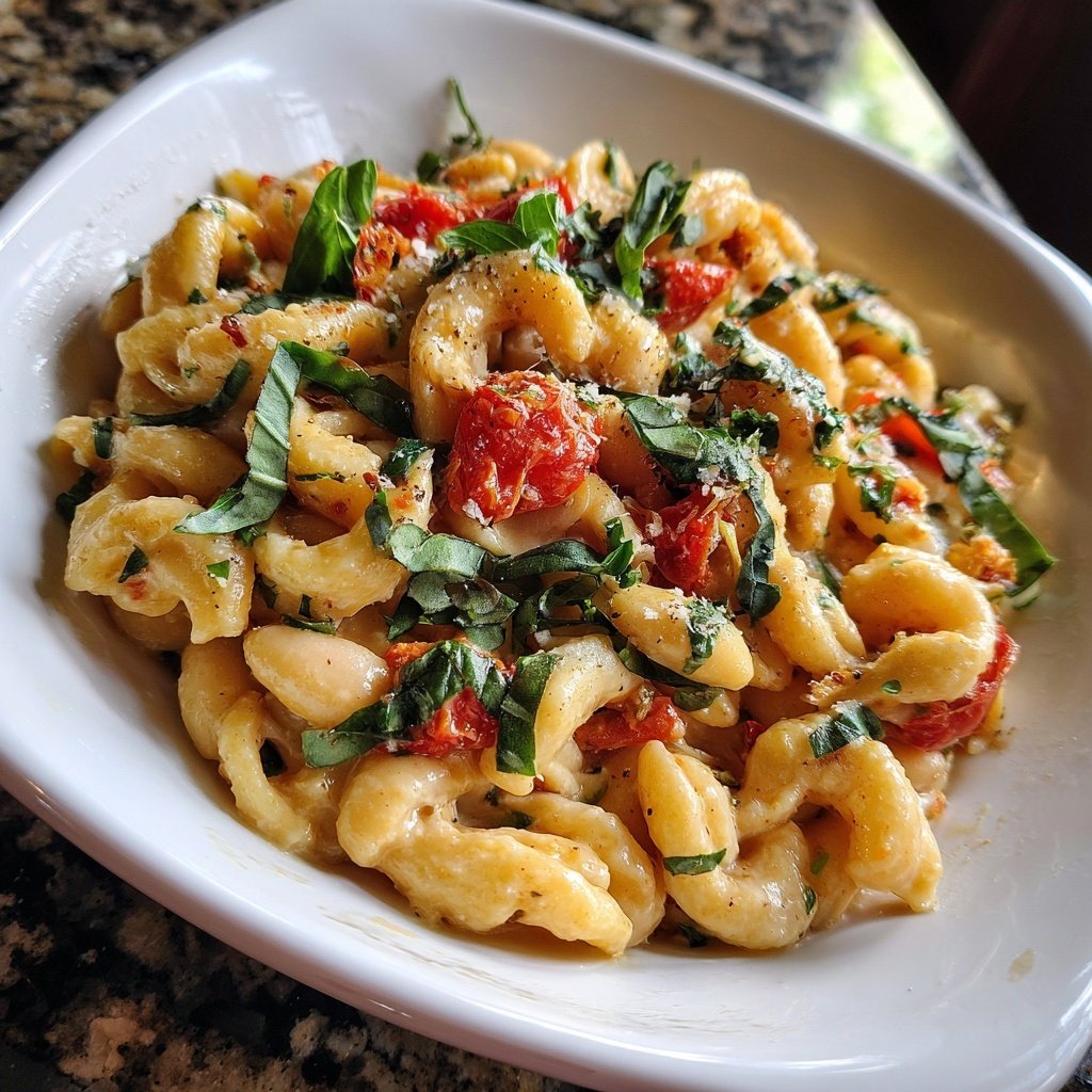 Tomato Basil White Bean Pasta