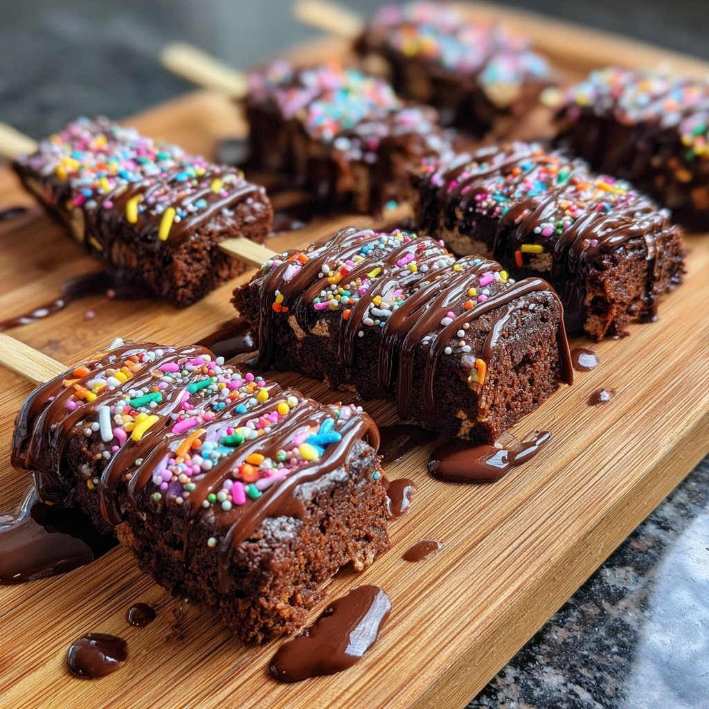 Super Bowl Brownie Skewers