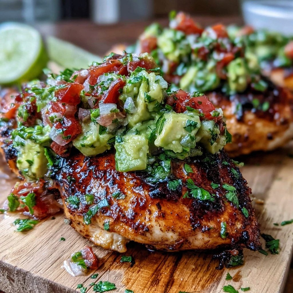 Healthy Grilled Chicken With Avocado Salsa