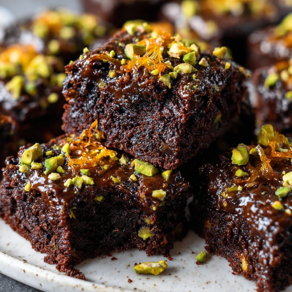 Chocolate Orange Pistachio Squares