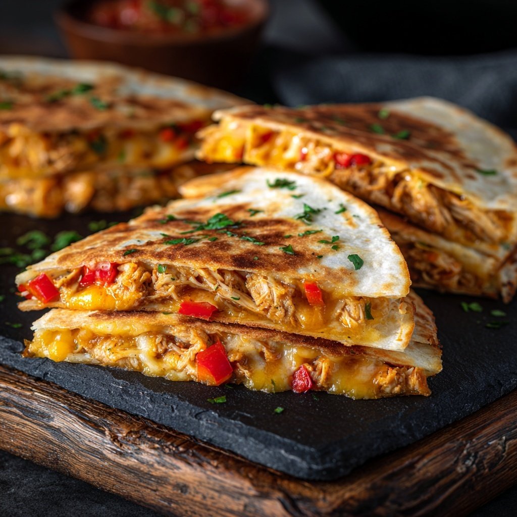 Shredded Chicken Quesadilla Bake