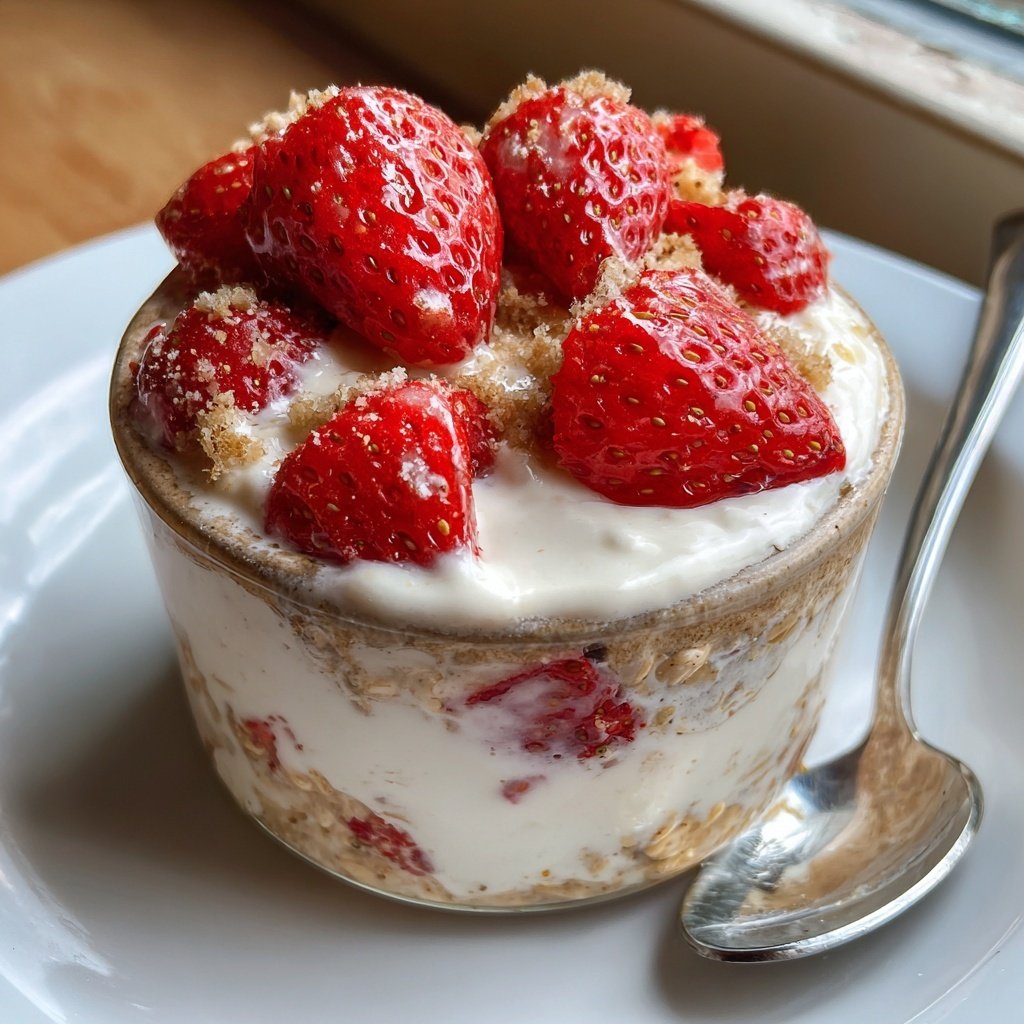 Overnight Oats With Strawberries And Yogurt