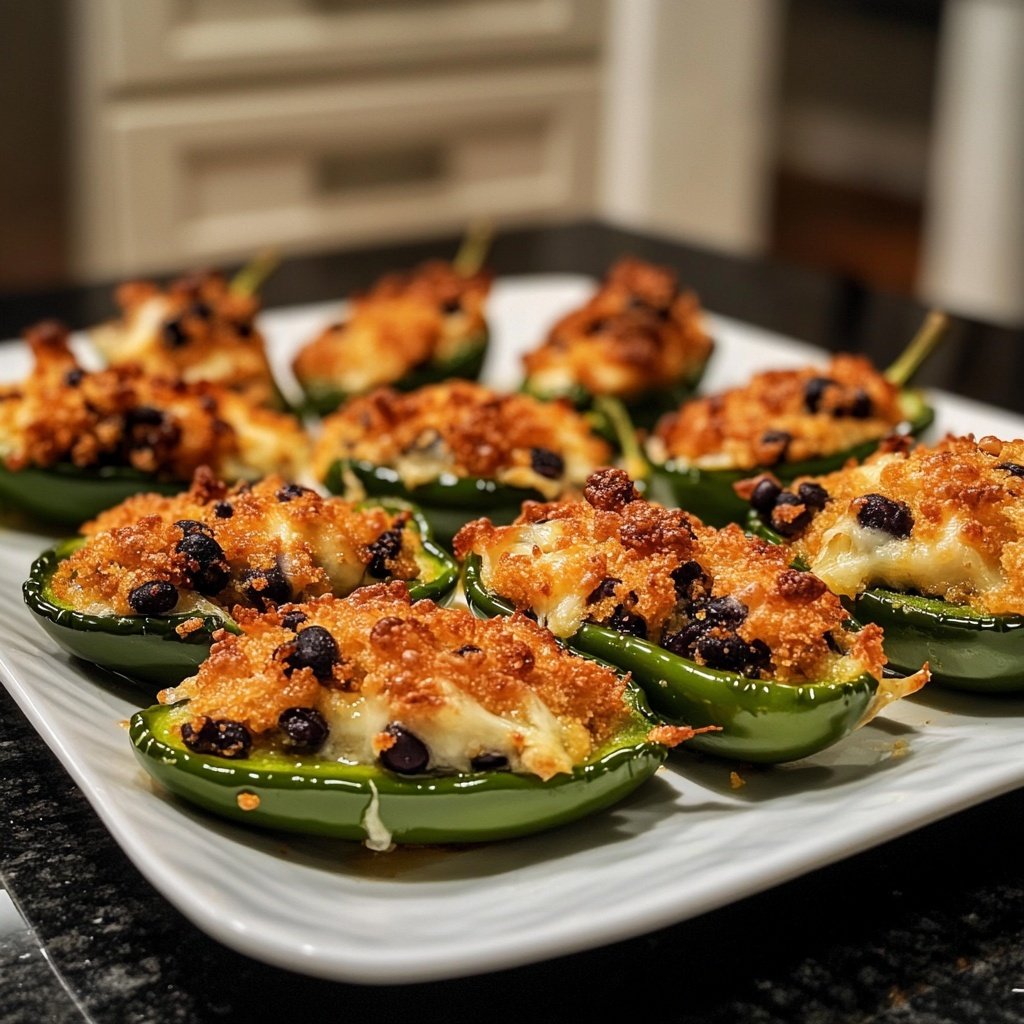 Jalapeno Poppers Stuffed with Black Beans