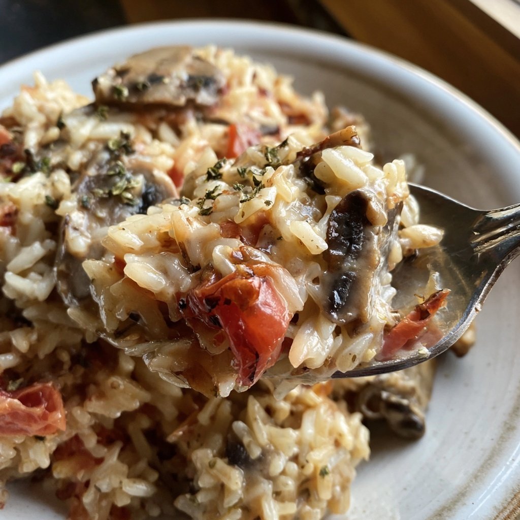 Creamy Mushroom Tomato Rice