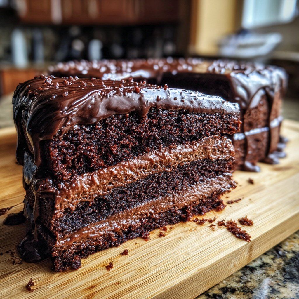 Dark Chocolate Fudge Cake