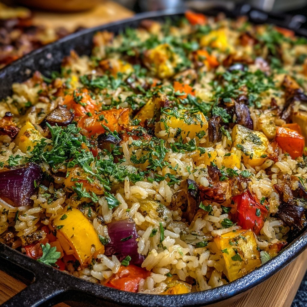 Herb Roasted Veggie Rice Tray