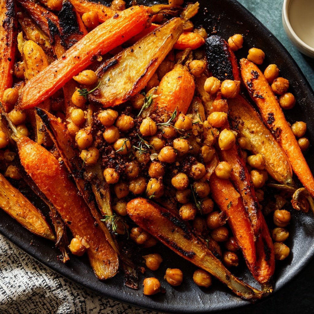 Roasted Carrot and Chickpea Tray