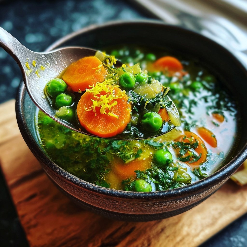 Spring Vegetable Soup With Lemon