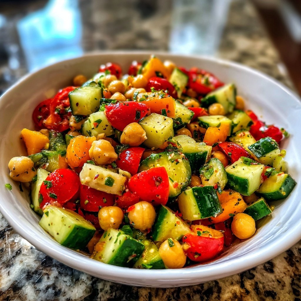 Mediterranean Chickpea Cucumber Salad