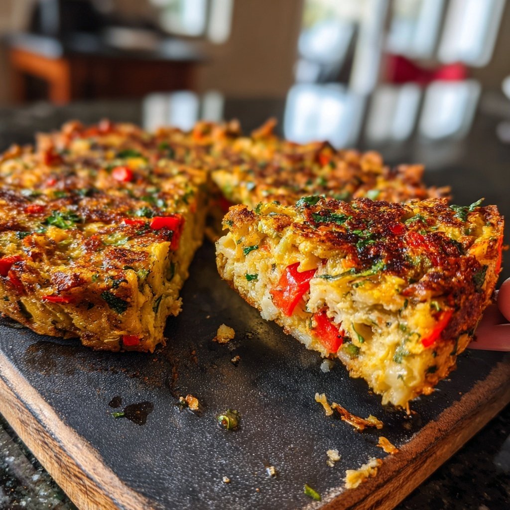 Baked Veggie Chickpea Rice Cake