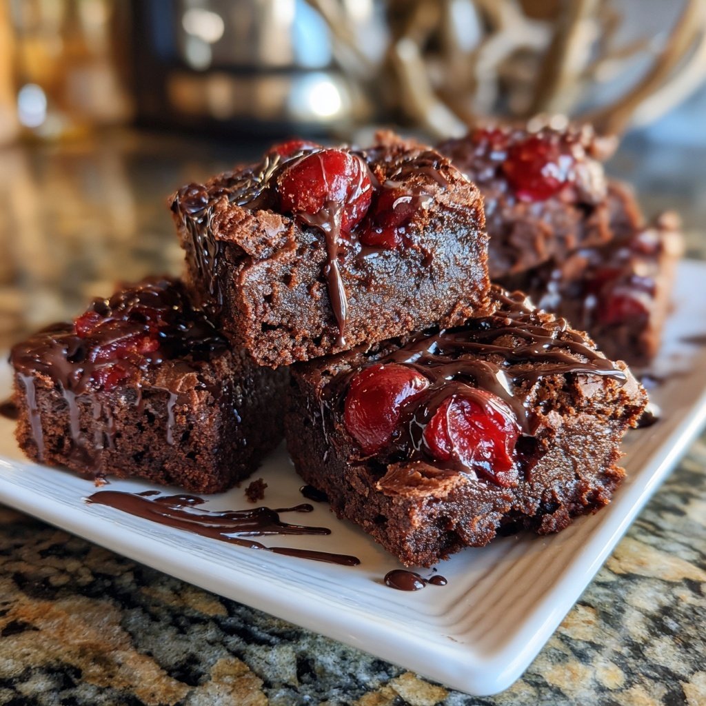 Chocolate Cherry Fudge Squares